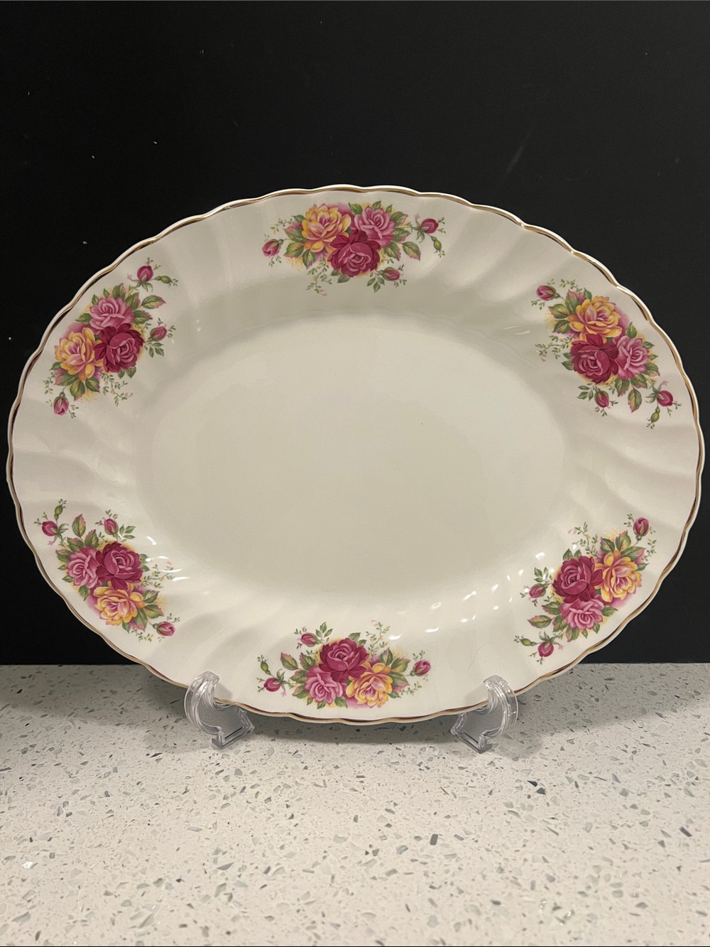MYOTT STAFFORDSHIRE Rose Garden Ironstone Ware Serving Platter Made in England